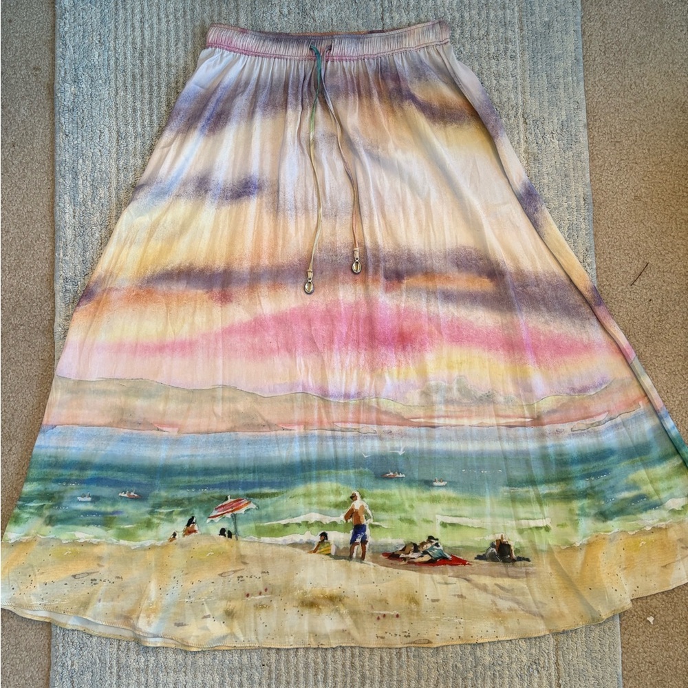 Scenic Print Maxi Skirt